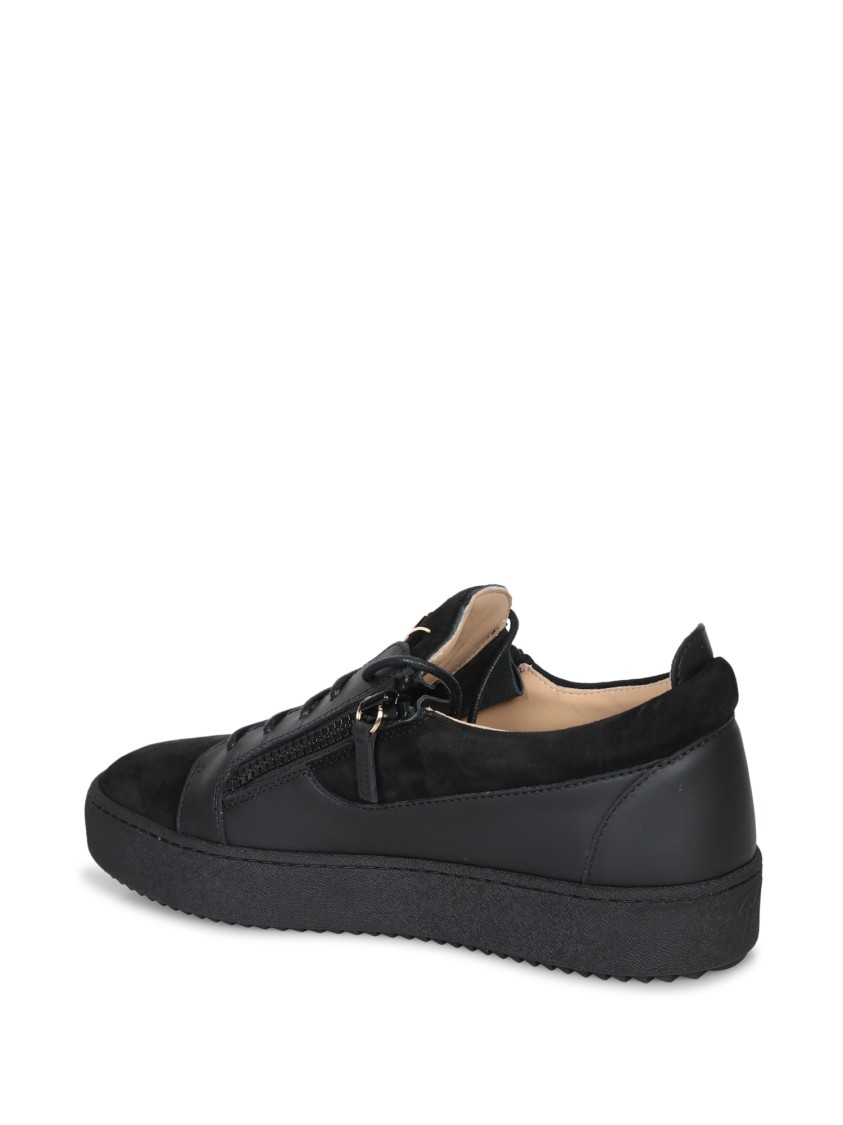 Giuseppe Zanotti Contemporary Black Sneakers With Leather And Suede Finish