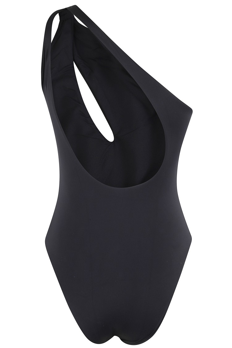 Shop Federica Tosi Monochrome One-shoulder Swimsuit With Knot Detail
