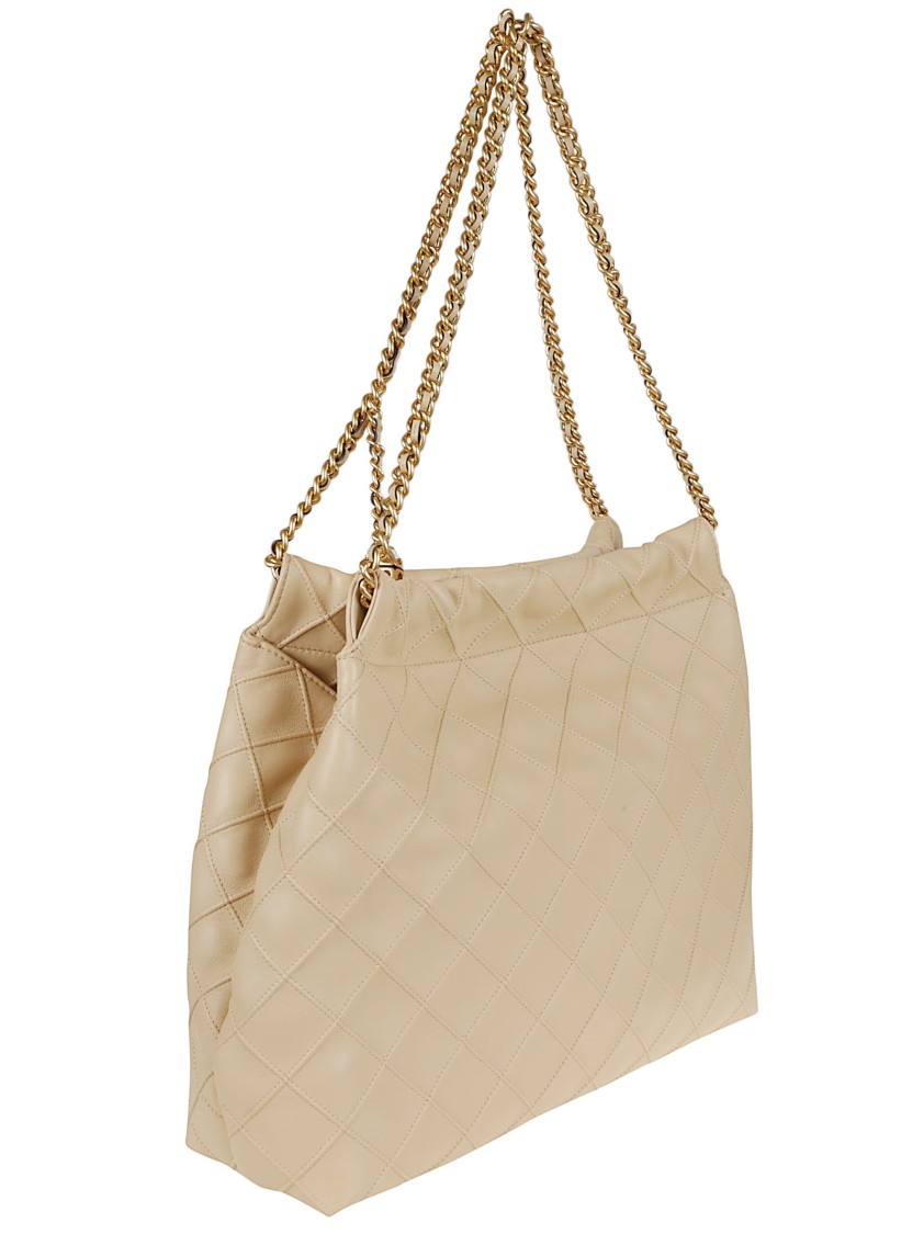 Tory Burch Fleming Drawstring Shoulder Bag In Neutral