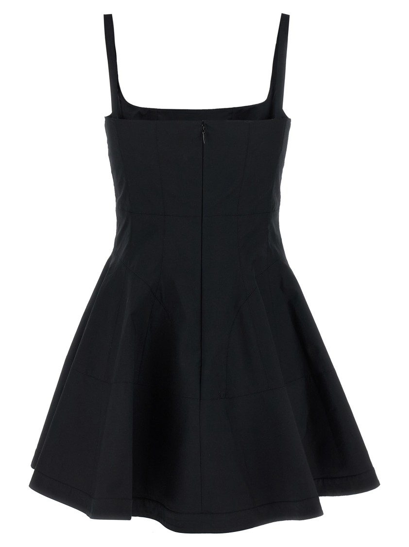 Giovanni Bedin Square-neck Poplin Mini Dress In Black