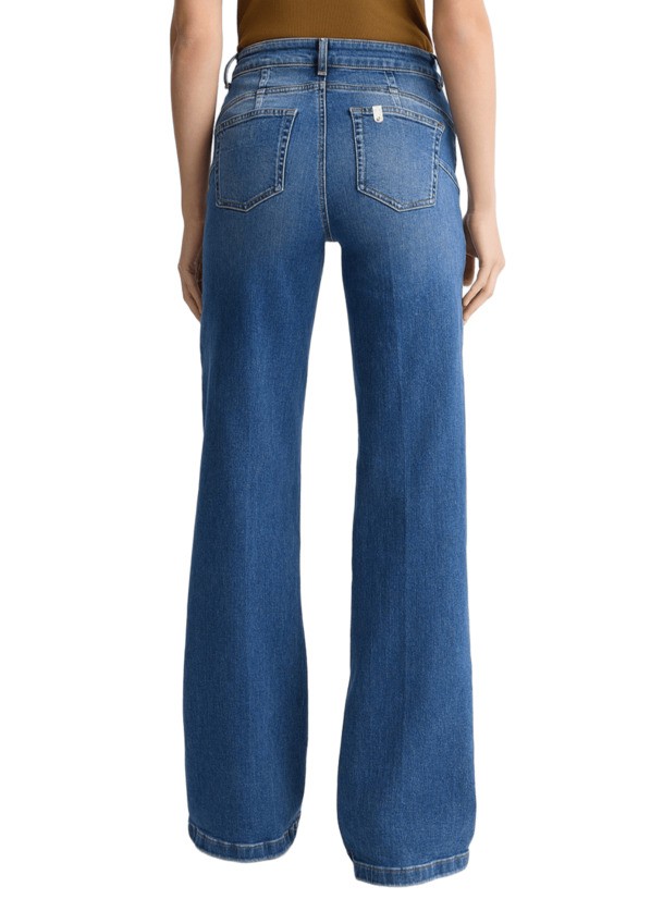 Shop Liu •jo Liu Jo Wide-leg Denim Trousers With Classic Blue Wash