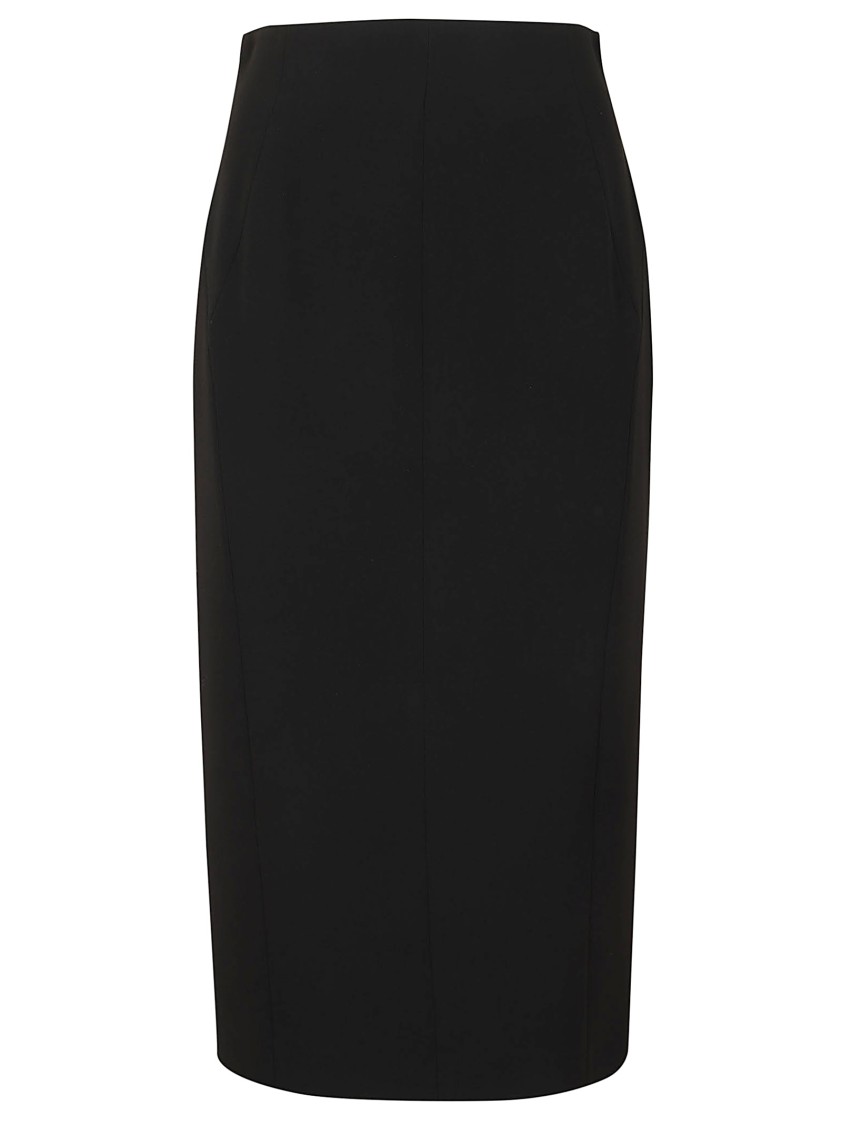 Max Mara Tailored Midi Skirt In Smooth Triacetate In Black