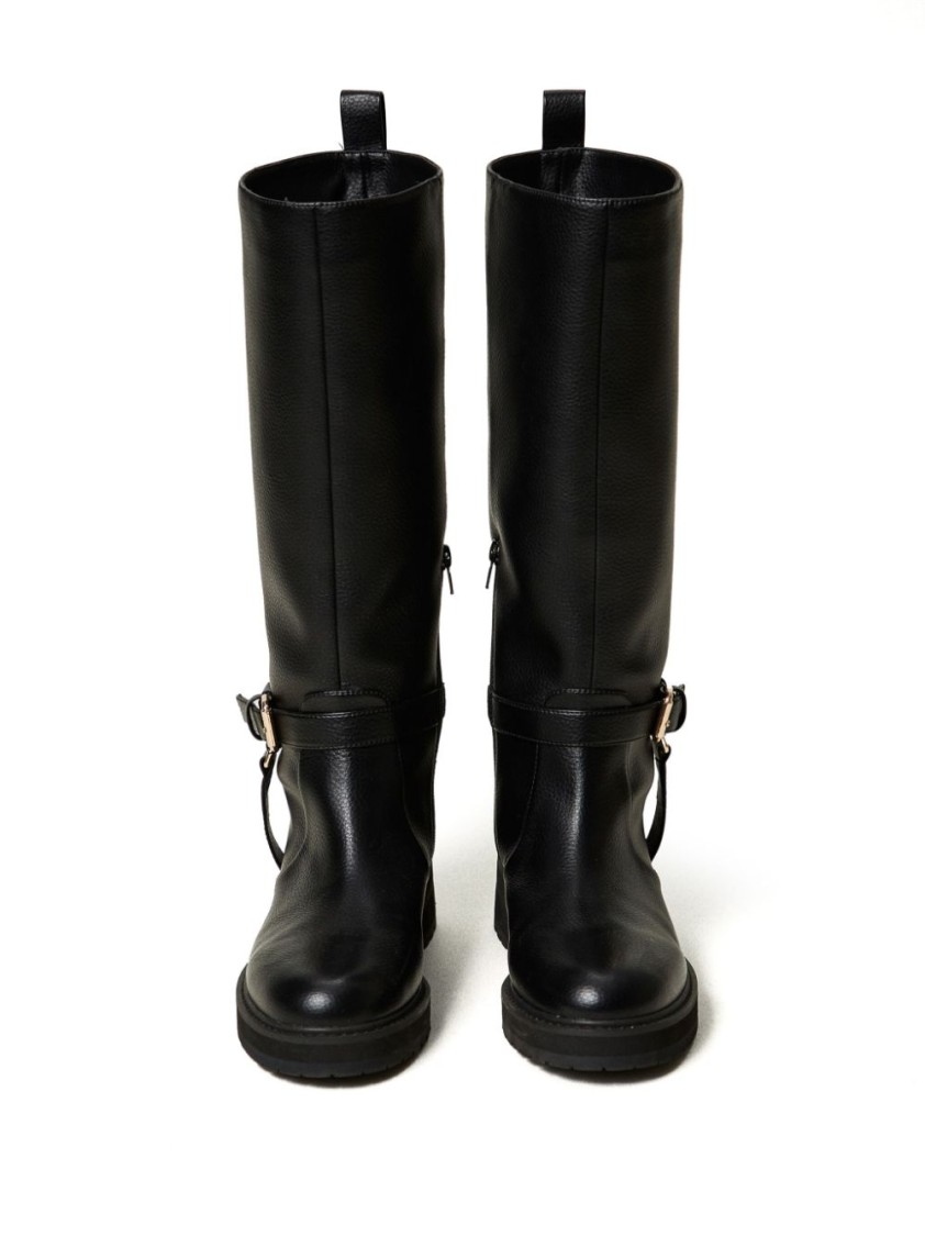 Twinset Twin-set Biker Boots In Black
