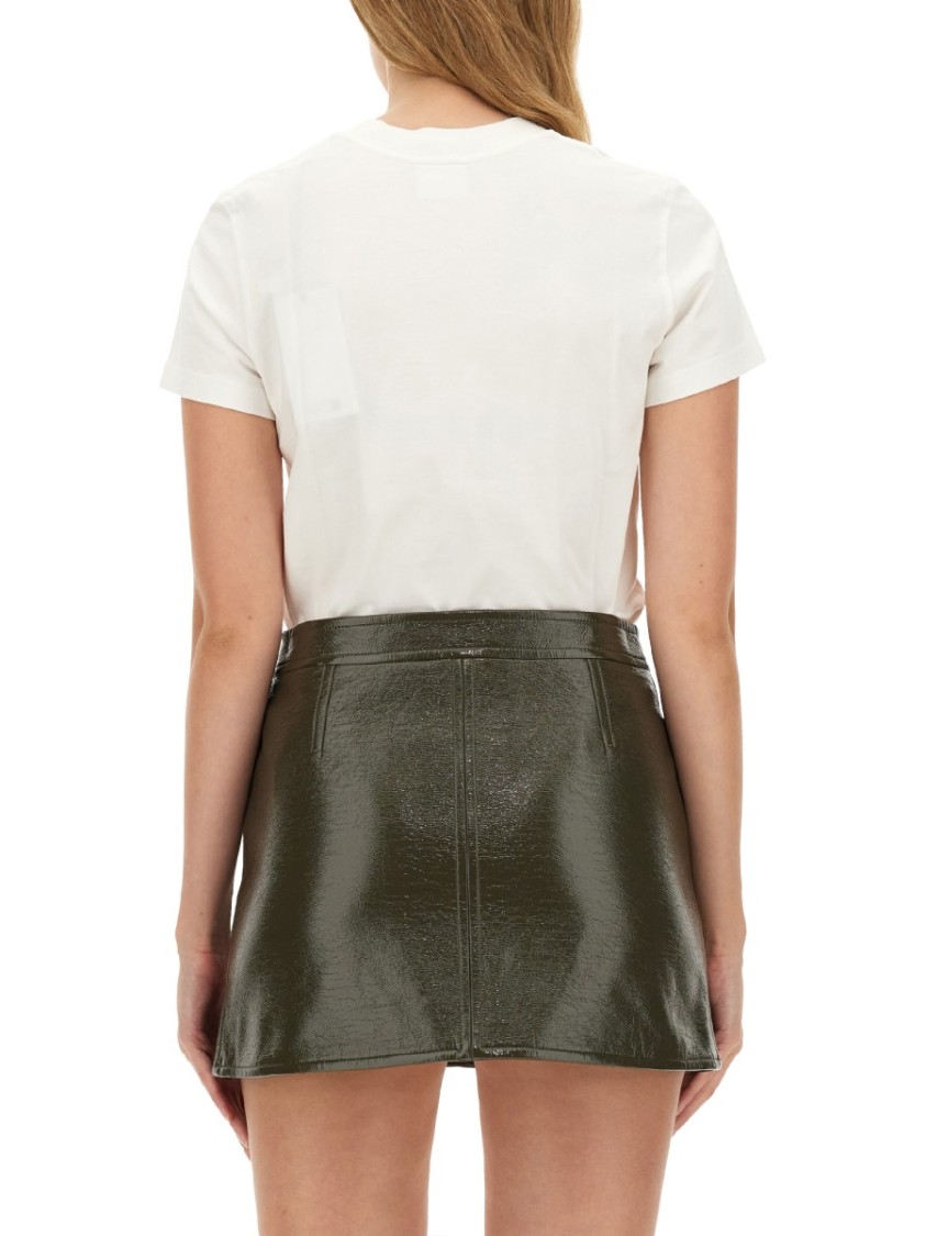 Shop Courrèges Round Neck Cotton T-shirt