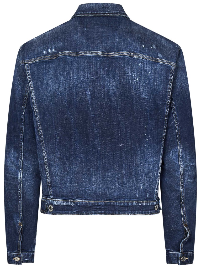 Dsquared2 Fitted Sports Jacket With Contrasting Stitching In Blue