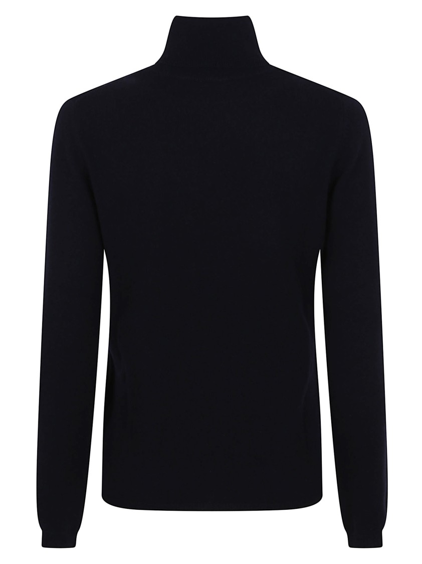 Allude Cashmere Turtleneck Sweater With Fine-knit Texture In Black