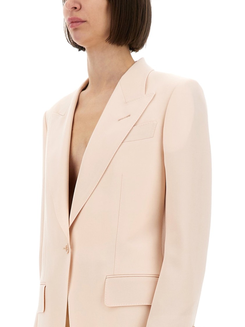 Tom Ford Wool Blazer With Silk Lining In Pink