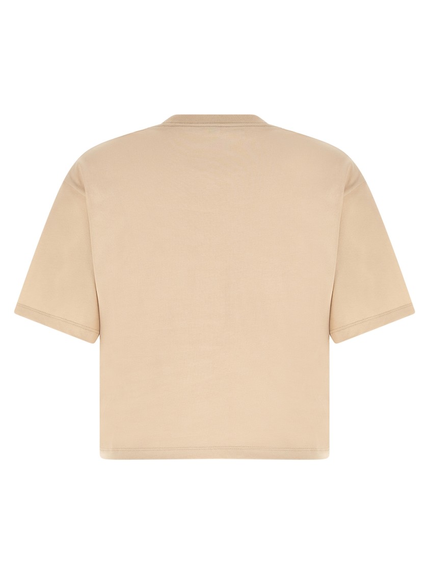 Versace Embroidered Logo T-shirt With Safety Pin Detail In White