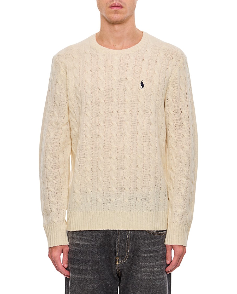 Polo Ralph Lauren Braided Sweater Sweaters And Cardigans In Neutrals