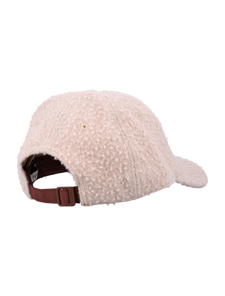 Jw Anderson J. W. Anderson Brushed Wool Baseball Cap With Adjustable Back Strap In Pink