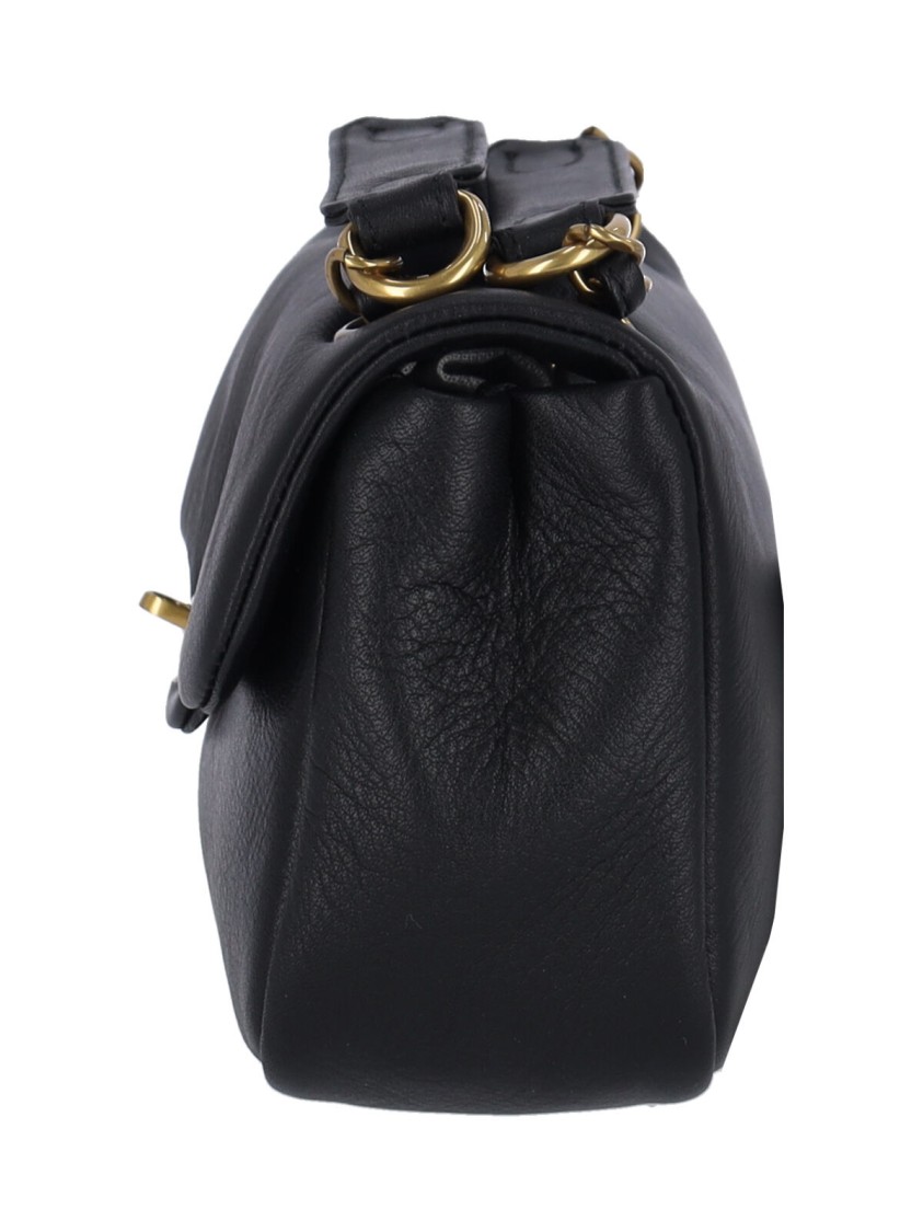 Vivienne Westwood Structured Leather Shoulder Bag With Gold-tone Accents