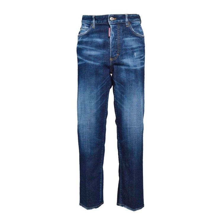 デニム・ジーパン Dsquared Dark Blue Stretch Denim Boston Jeans Dark Rince Wash Boston Jeans