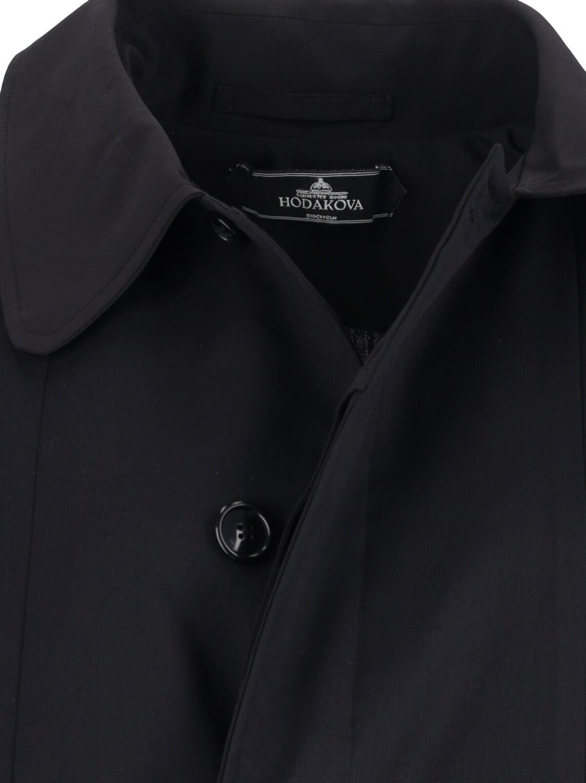 Hodakova Upside Down Pattern Stretch Wool Blend Jacket In Black