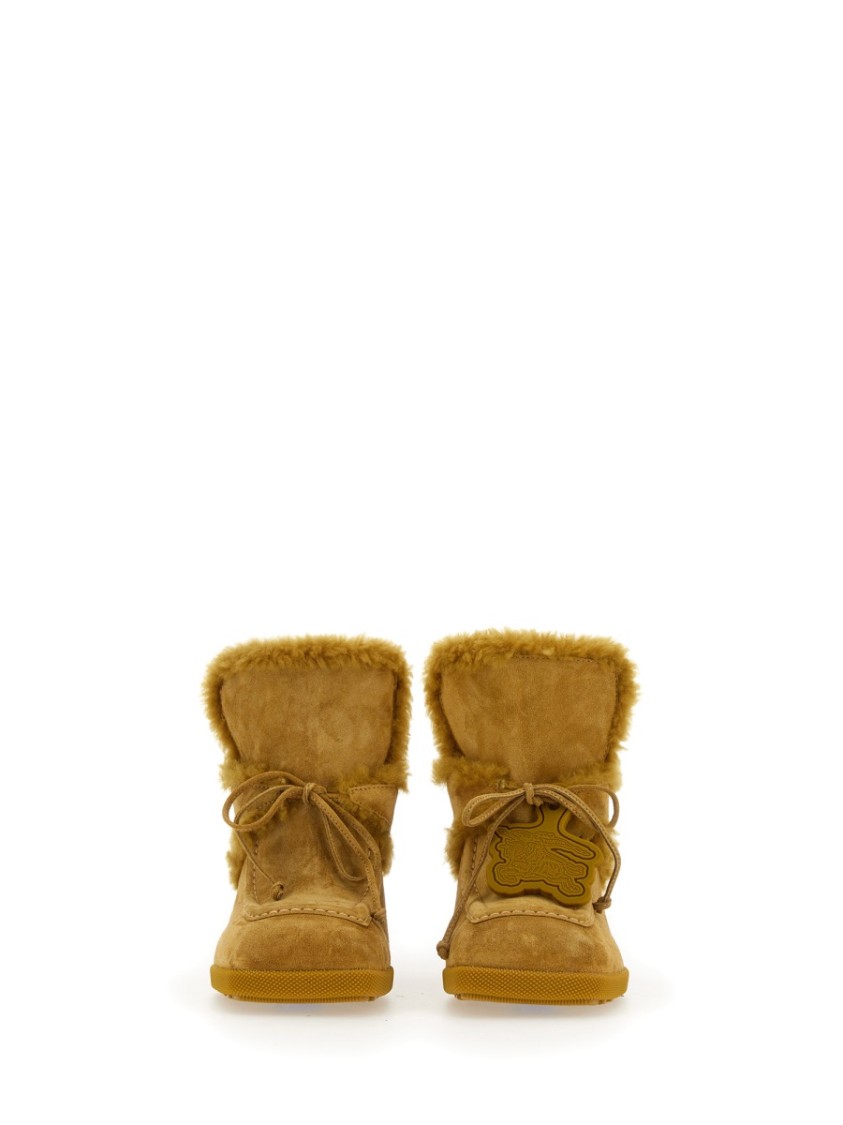 BURBERRY BURBERRY HIGH HEEL CALF SUEDE MULES 