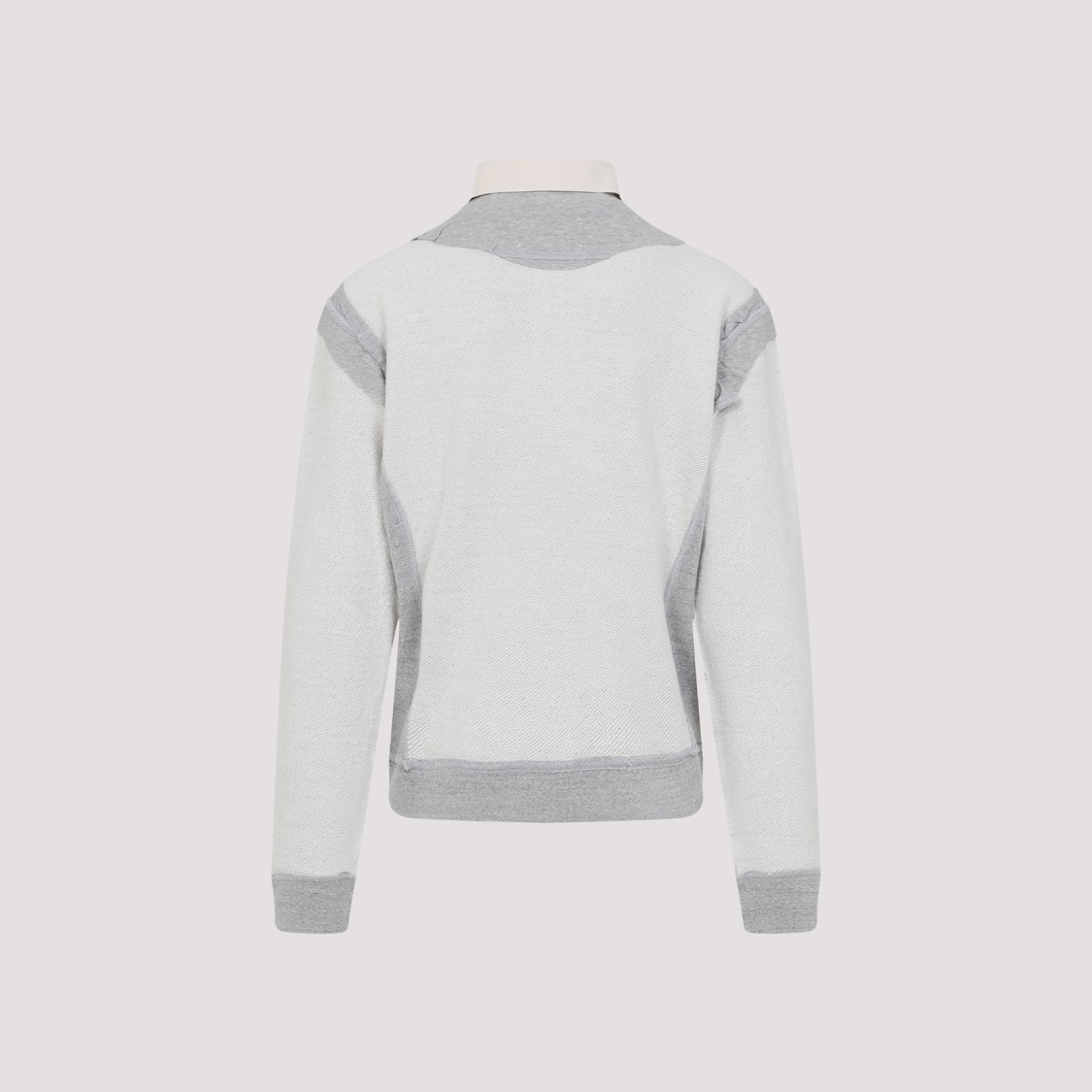 Maison Margiela Cotton Hoodie With Pointed Collar And Side Pockets In Grey