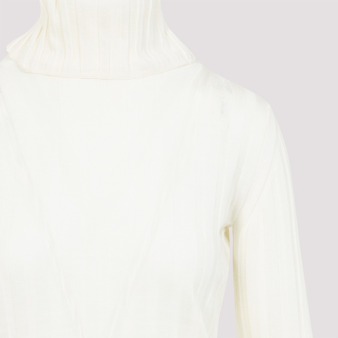 Carven Wool-blend High-neck Sweater In White