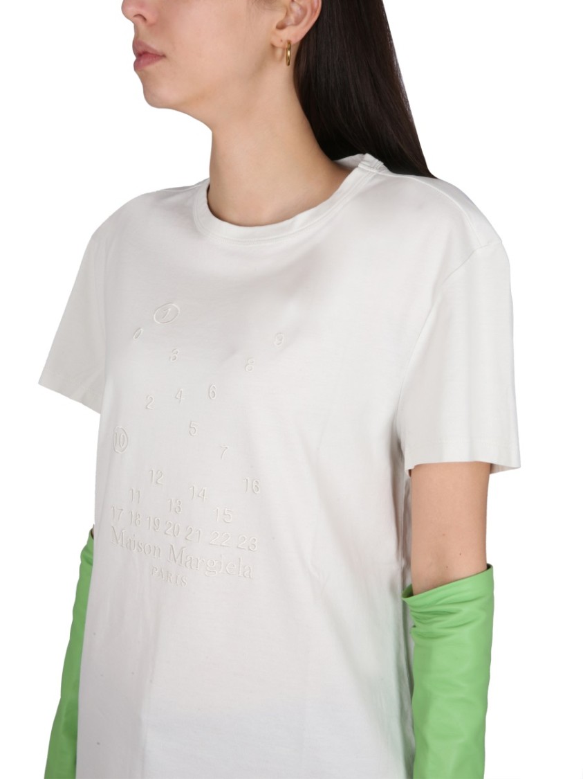 Maison Margiela Women T-shirt With Logo Embroidery In White