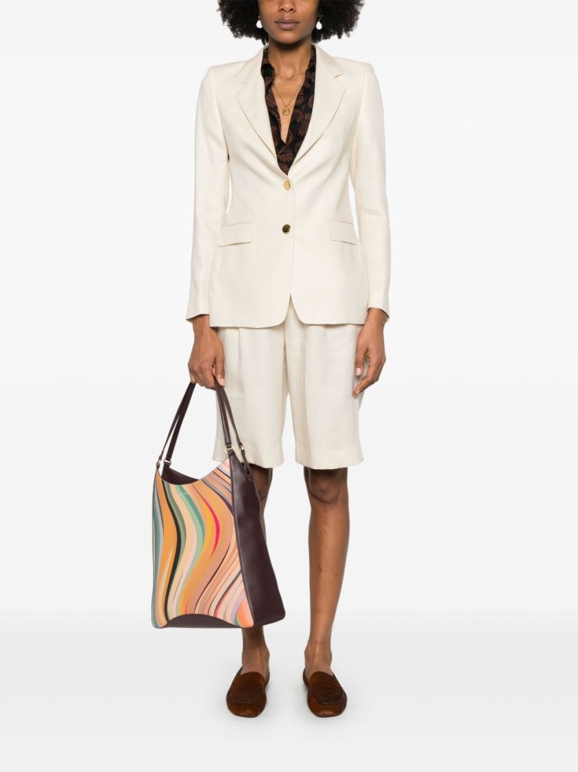 Tagliatore Tailored Beige Linen Shorts With Pleated Front In Neutrals