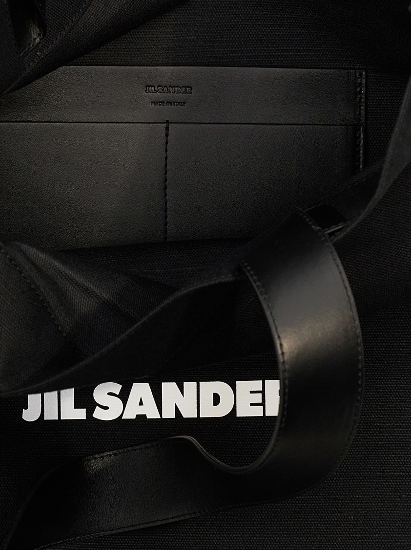 Jil Sander 'flat Shopper' Large Shopping Bag In Black