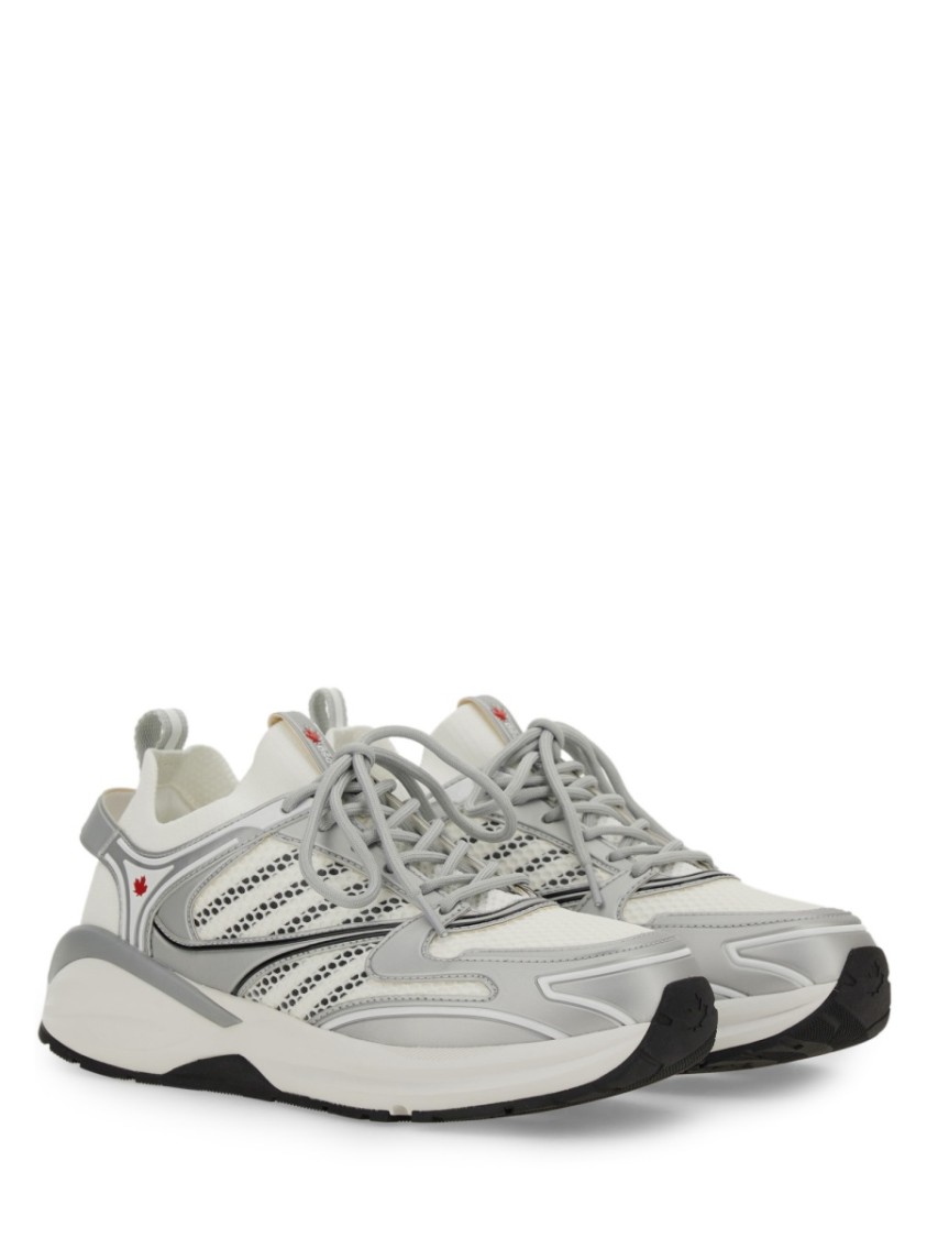 Dsquared2 Dash Panelled Mesh Sneakers In White