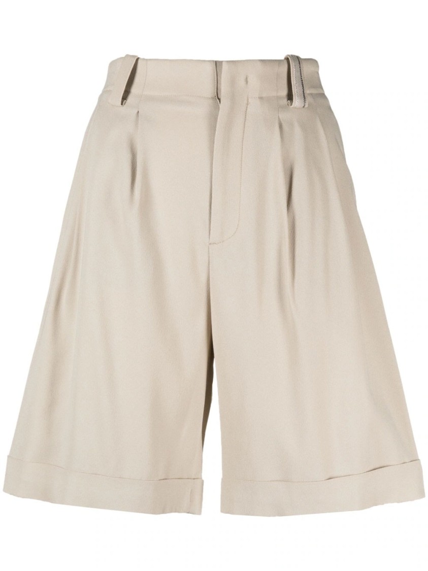 Lorena Antoniazzi Tailored High-waisted Bermuda Shorts With Pleated Front In Neutral