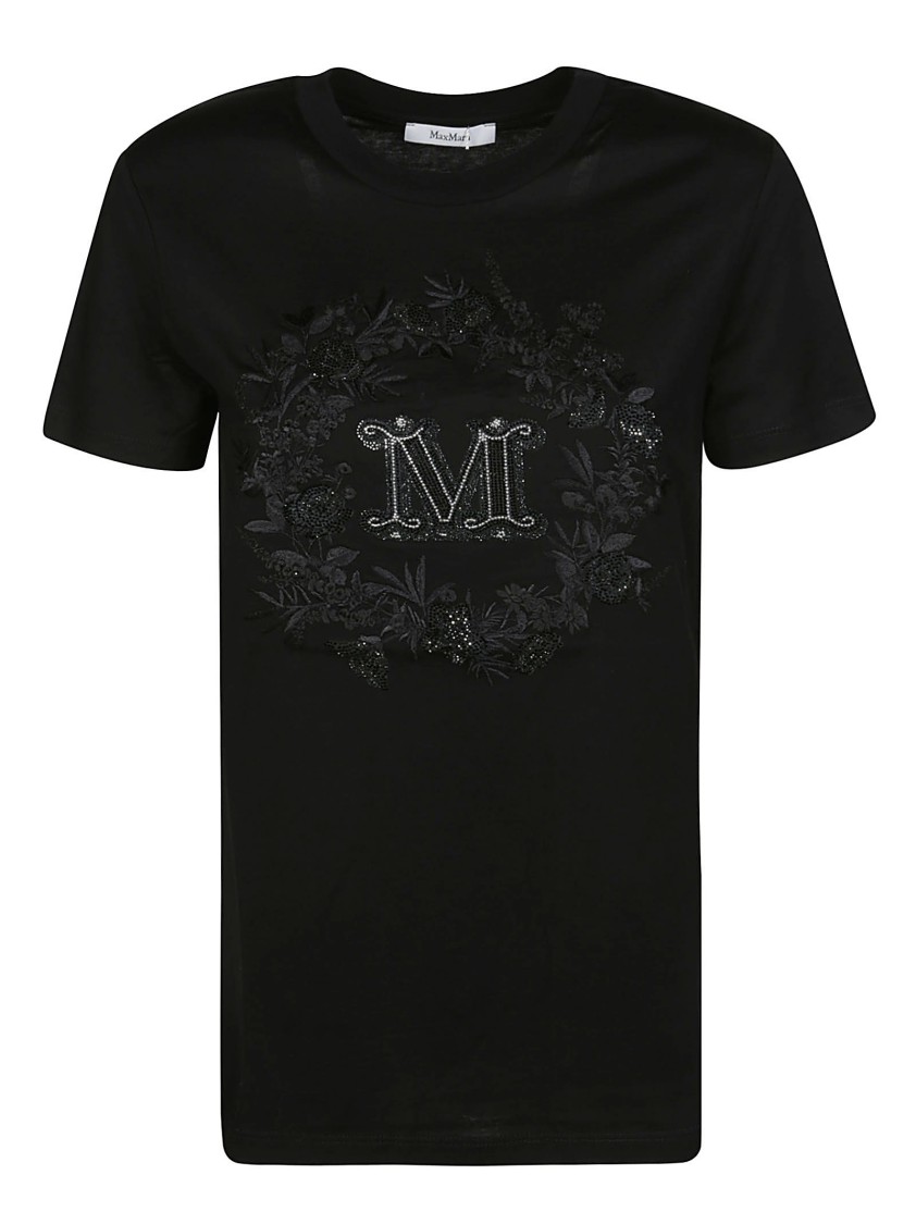 Max Mara Round Neck Black T-shirt
