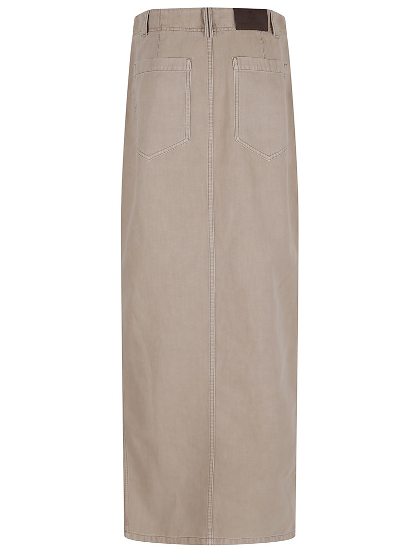 Brunello Cucinelli Straight Silhouette Maxi Skirt With Front Slit