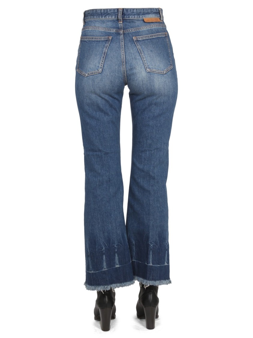 Stella Mccartney Cropped Flared Jeans In Denim In Black