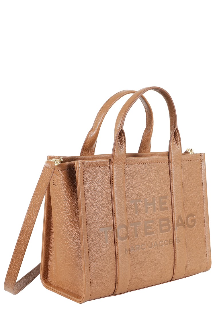 Marc Jacobs Structured Leather Medium Tote With Adjustable Strap In Brown