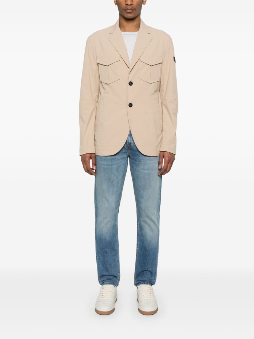 Peuterey Light Beige Jacket With Functional Pockets