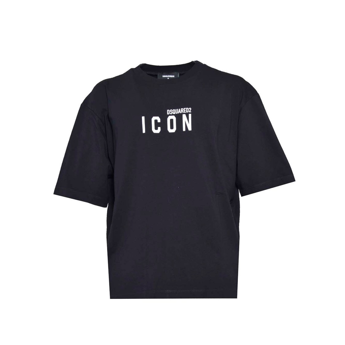 Dsquared2 Loose Fit Black Jersey T-shirt With Contrasting Logo In Black