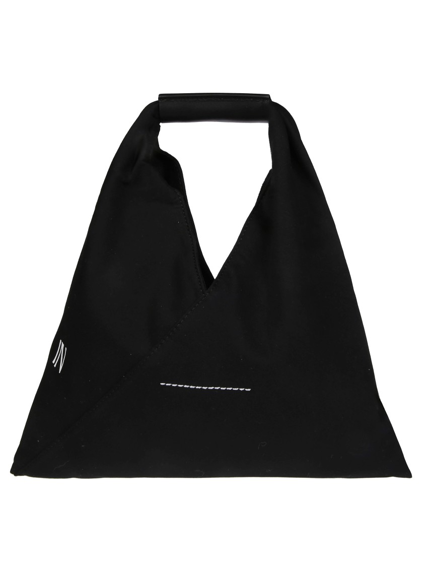 Mm6 Maison Margiela Mm6 By Maison Margiela Triangular Hand-bag With Bold Logo Print In Black