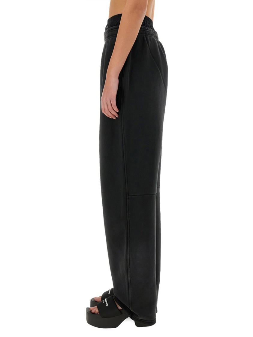 Alexander Wang T T By Alexander Wang Wide-fit Pants With Logo Detail In Black