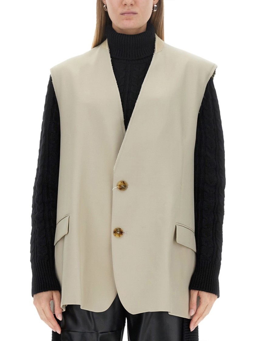 Mm6 Maison Margiela Mm6 By Maison Margiela Single-breasted Vest In Neutrals