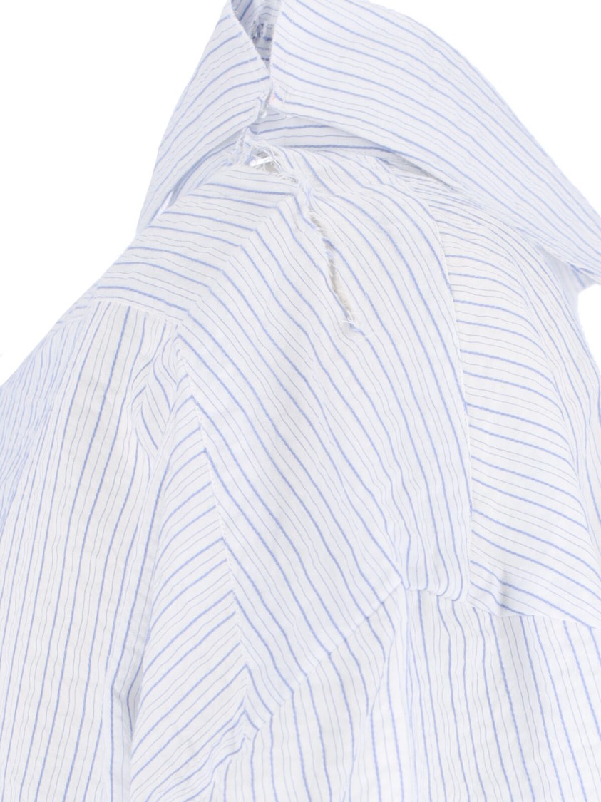 Shop Setchu Adjustable Collar Shirt – White/light Blue