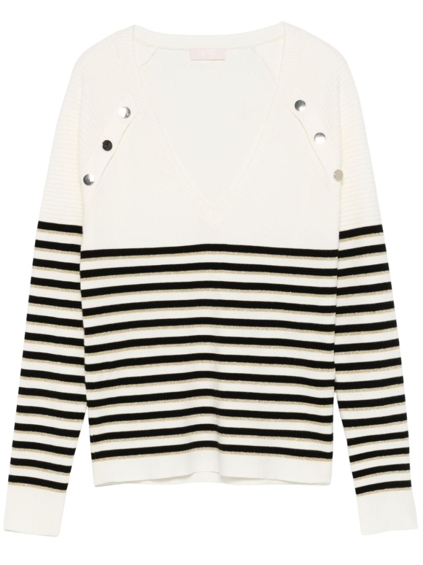 Liu •jo Striped Sweater In Neutrals