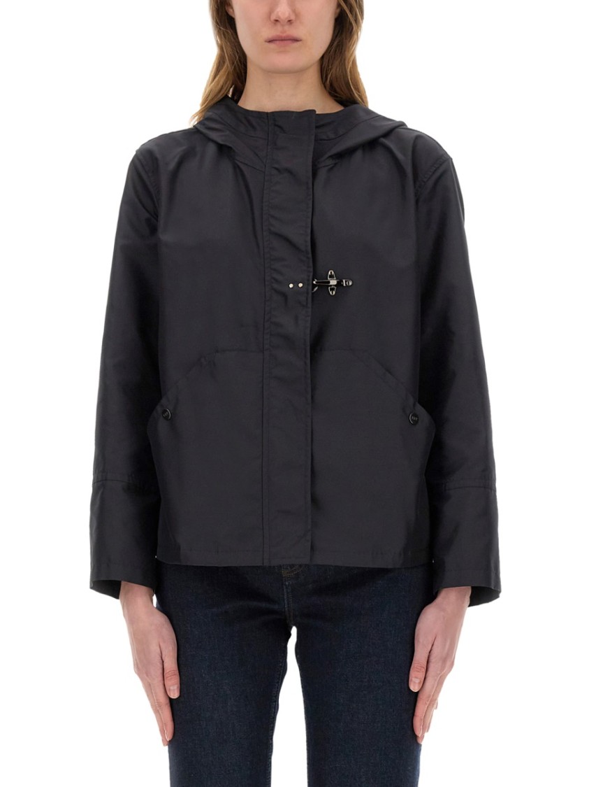 Shop Fay Stretch Gabardine Caban In Blue