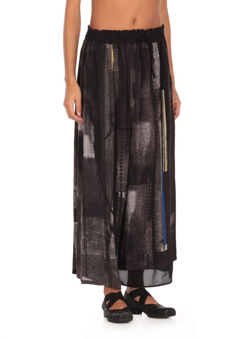 Y's Pants With Geometric Pattern In Grey