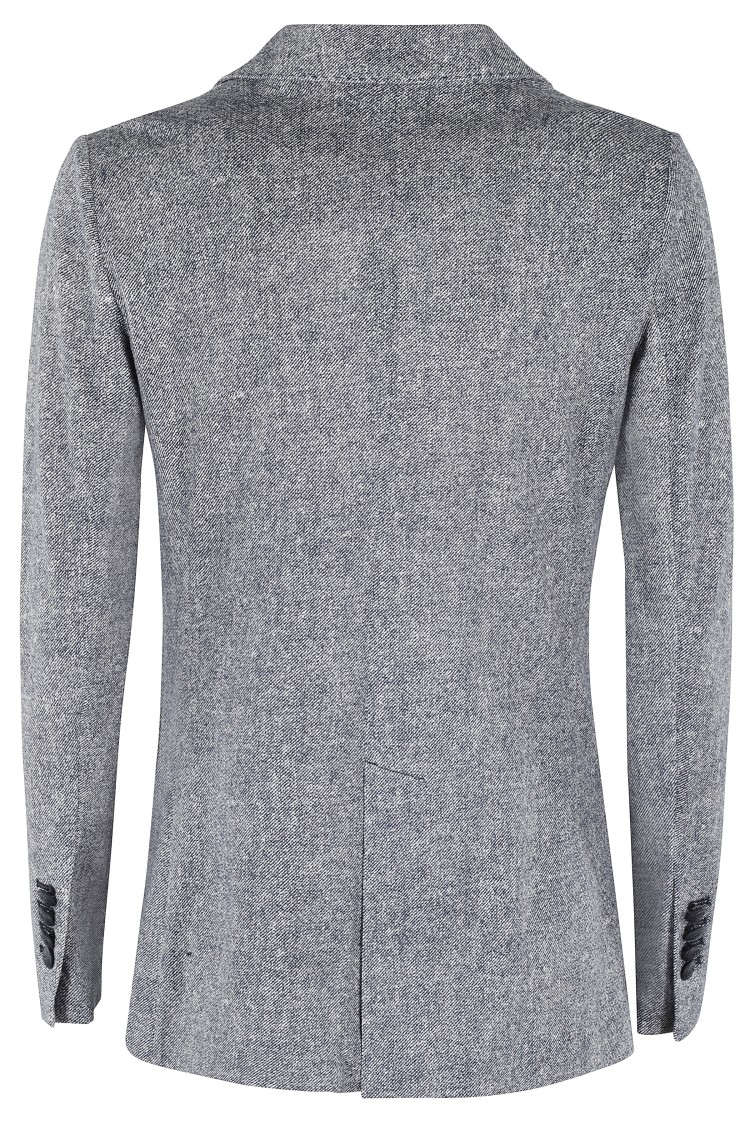 Shop Circolo 1901 Piquet Double-breasted Jacket In Blue