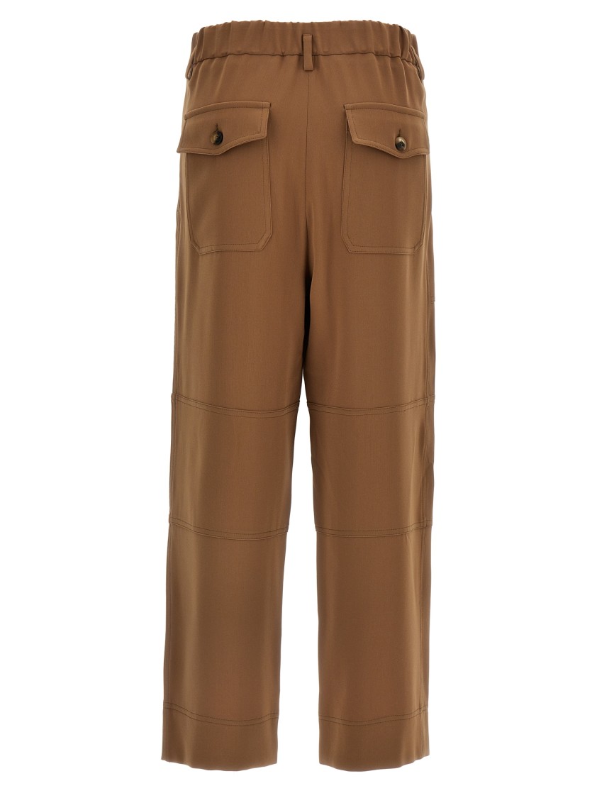 Alberto Biani Work Straight Trousers In Brown