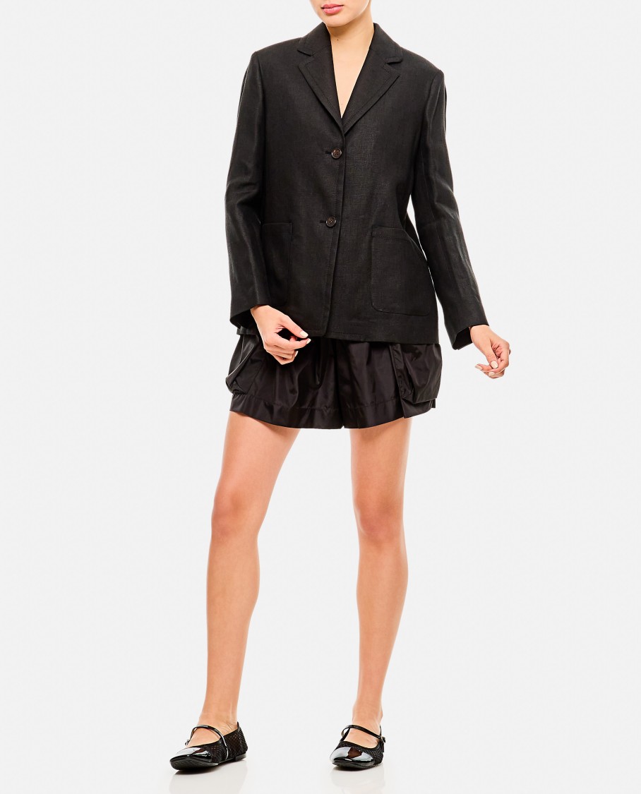 Shop Max Mara Tailored Dark Denim Blue Jacket With Classic Lapels