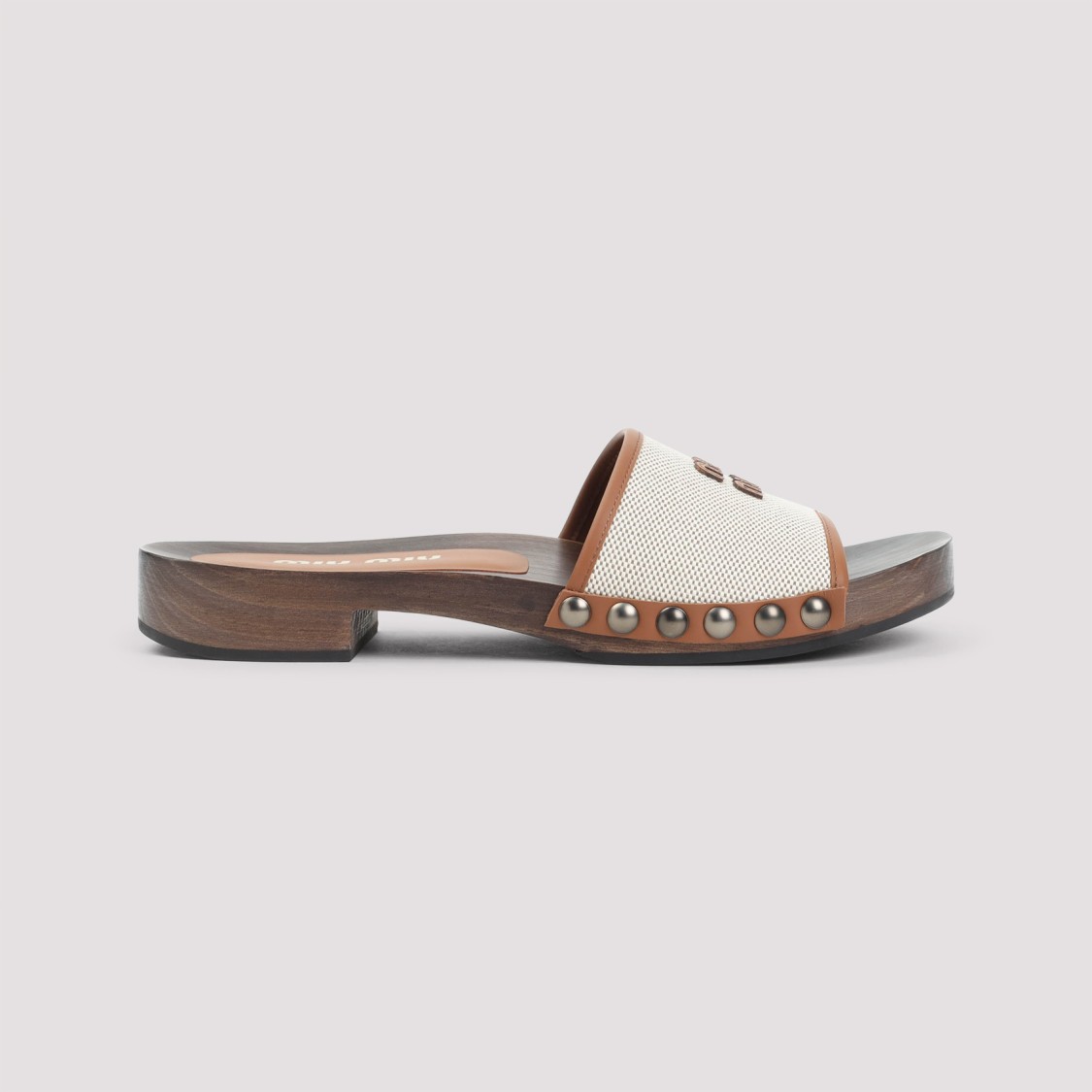 Miu Miu Brown Logo Sandals