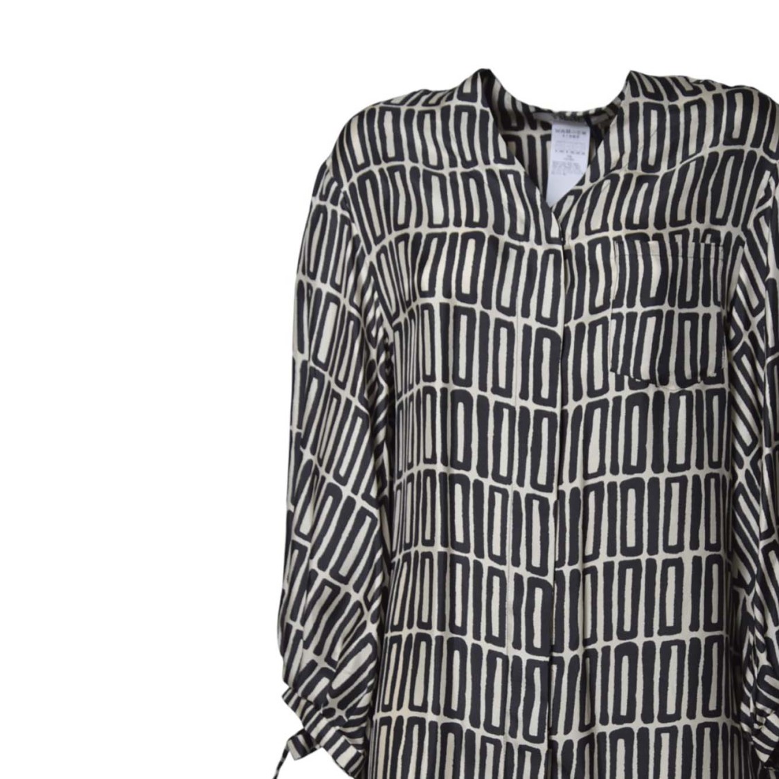 Max Mara Relaxed Midi Dress With Geometric Pattern And Button-down Front In Multi