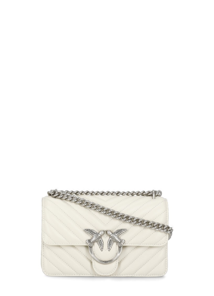 Pinko White Leather Shoulder Bag