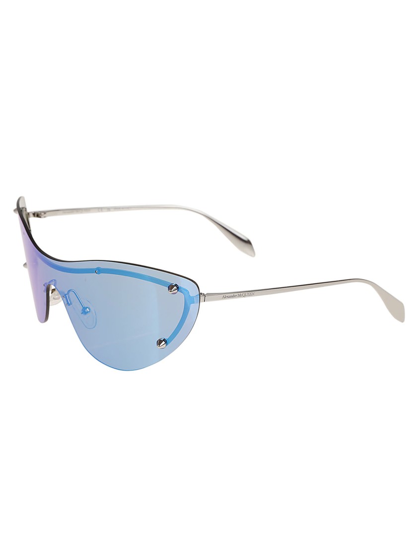 Alexander Mcqueen Frameless Tinted Sunglasses In Blue