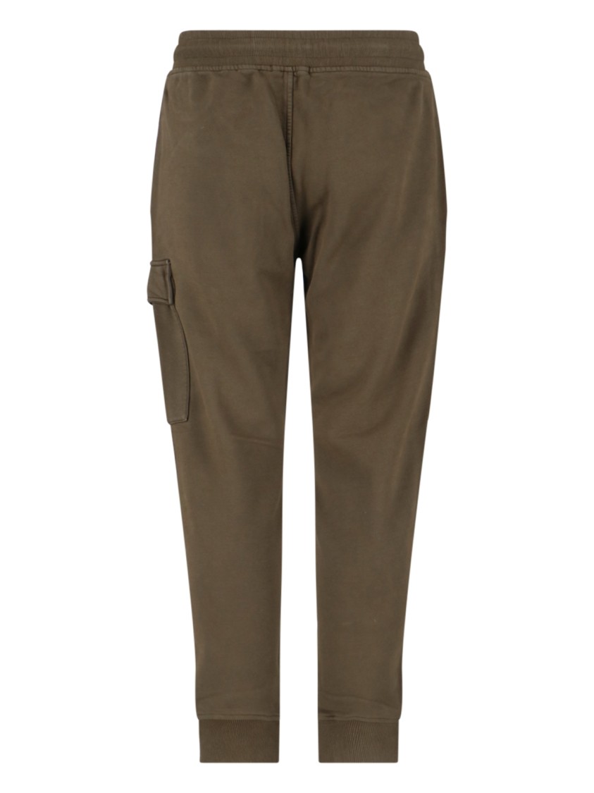 C.p. Company Cargo Pocket Drawstring Waist Ribbed Cuffs Trousers In Green