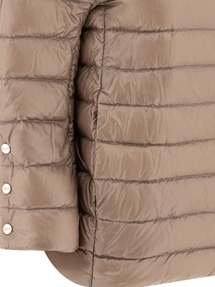 Herno Short Padded Jacket With High Collar In Pink