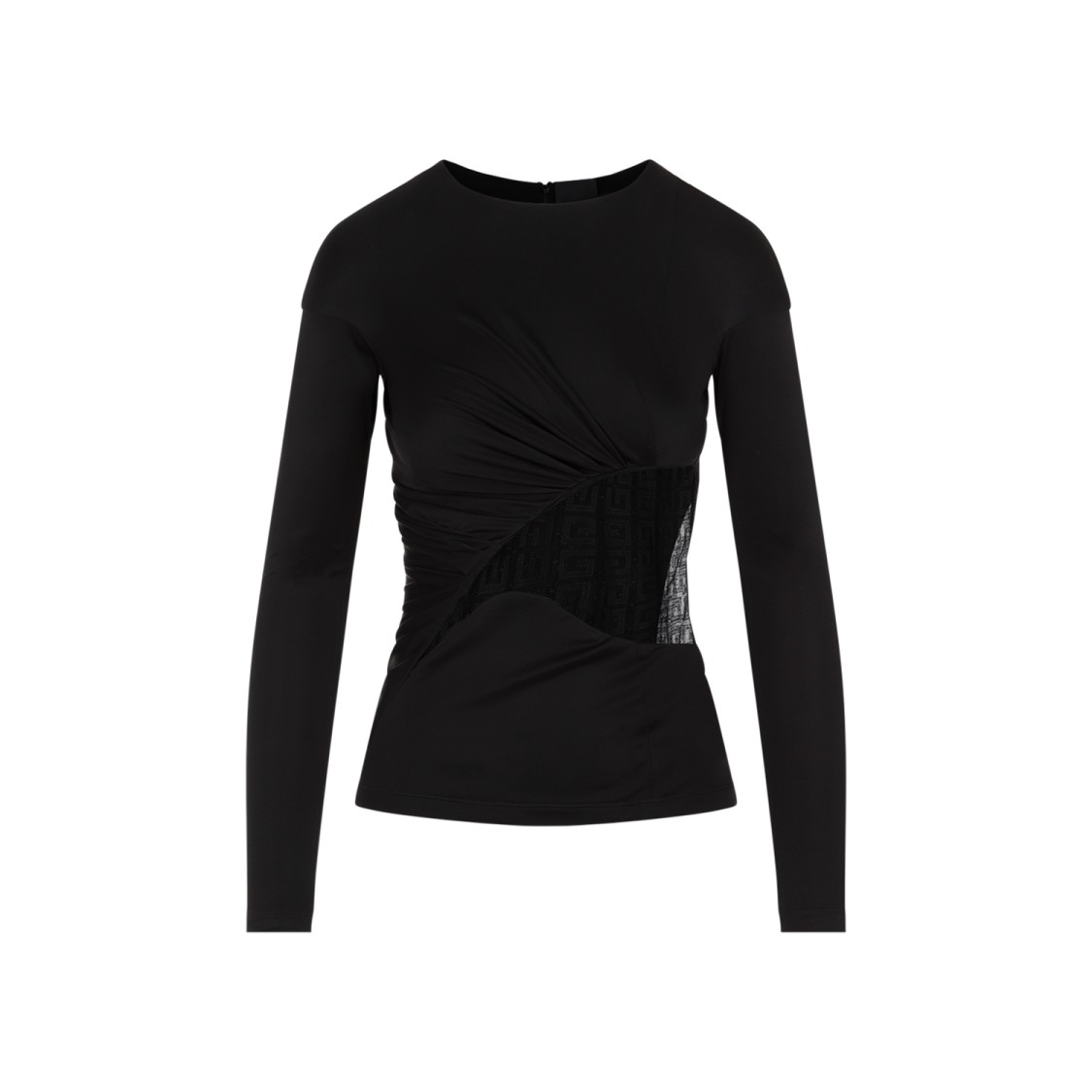 Givenchy Draped Top In Jersey And 4g Lace
