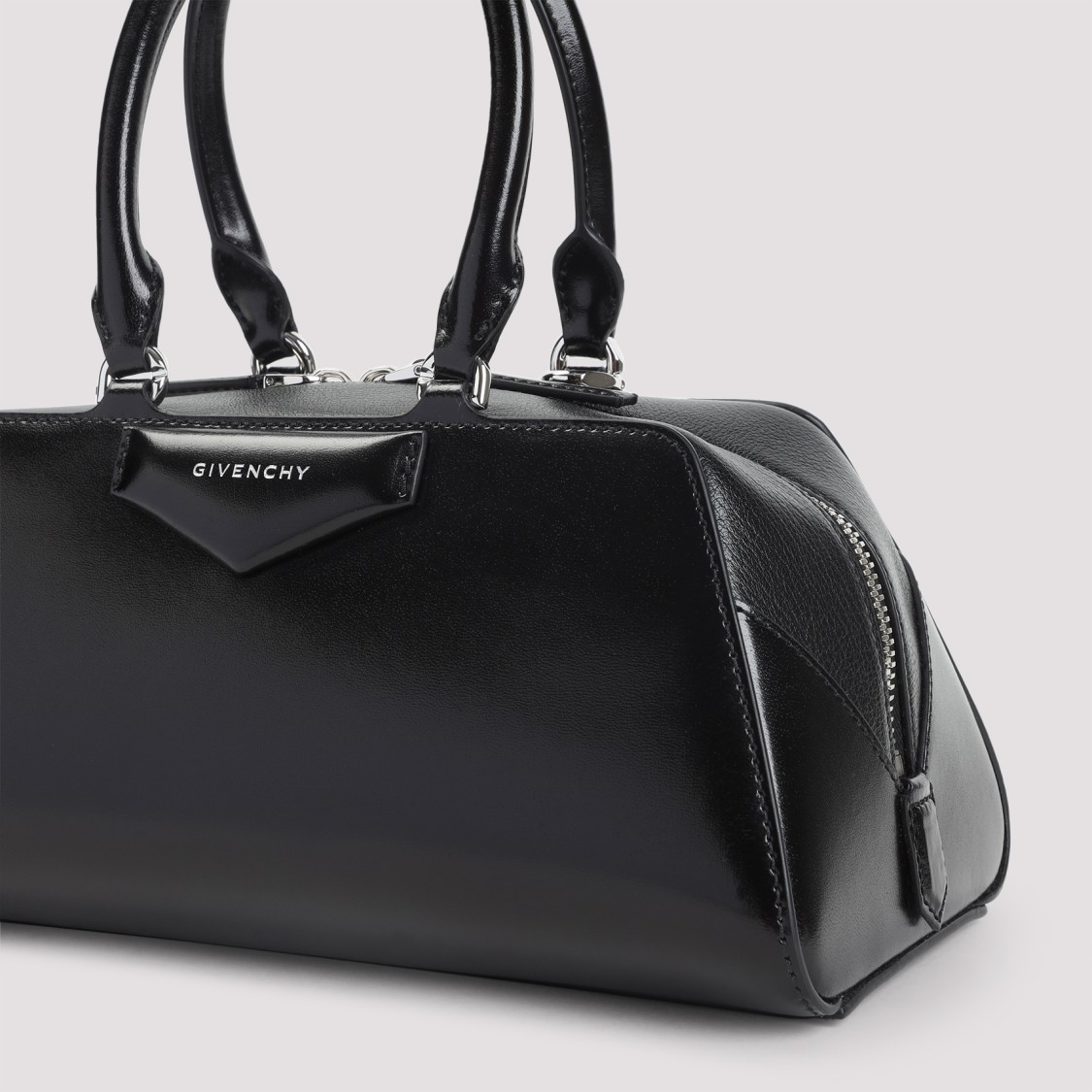 Givenchy Mini Antigona Ew Top Handle Bag In Calf Leather In Black