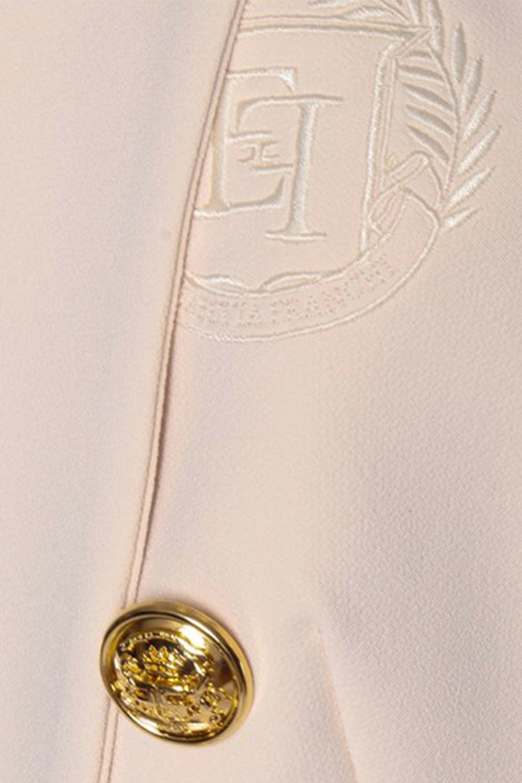 ELISABETTA FRANCHI ELISABETTA FRANCHI DOUBLE-BREASTED WHITE BLAZER WITH GOLD BUTTONS